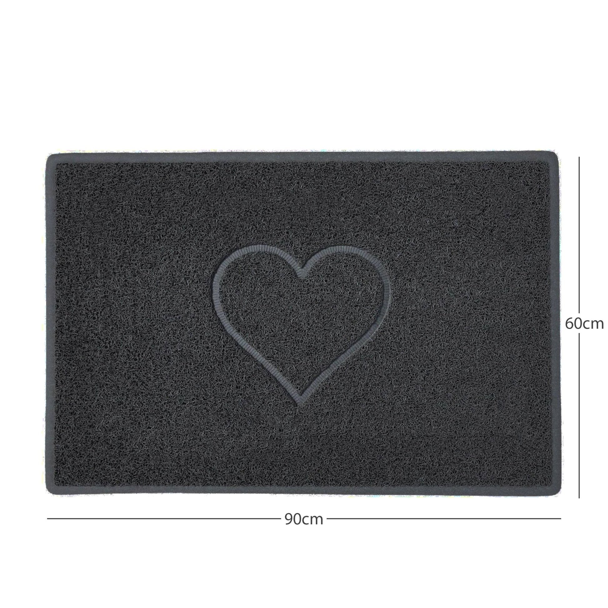"Heart" Embossed Loofah Textured Spaghetti Door Mat - plants - express.com