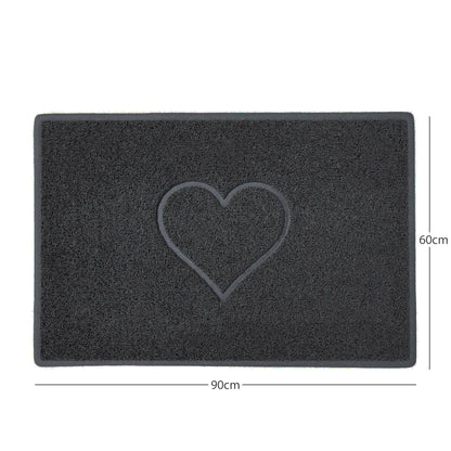 "Heart" Embossed Loofah Textured Spaghetti Door Mat - plants - express.com
