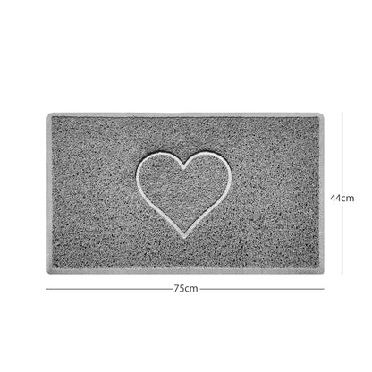 "Heart" Embossed Loofah Textured Spaghetti Door Mat - plants - express.com