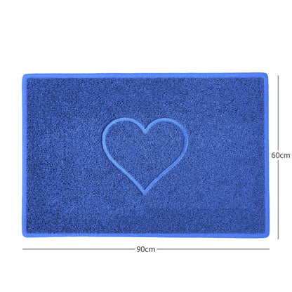 "Heart" Embossed Loofah Textured Spaghetti Door Mat - plants - express.com