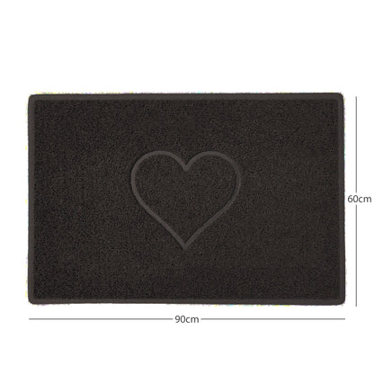 "Heart" Embossed Loofah Textured Spaghetti Door Mat - plants - express.com