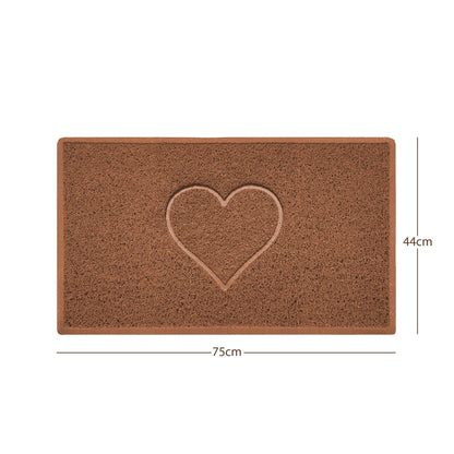 "Heart" Embossed Loofah Textured Spaghetti Door Mat - plants - express.com
