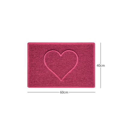 "Heart" Embossed Loofah Textured Spaghetti Door Mat - plants - express.com