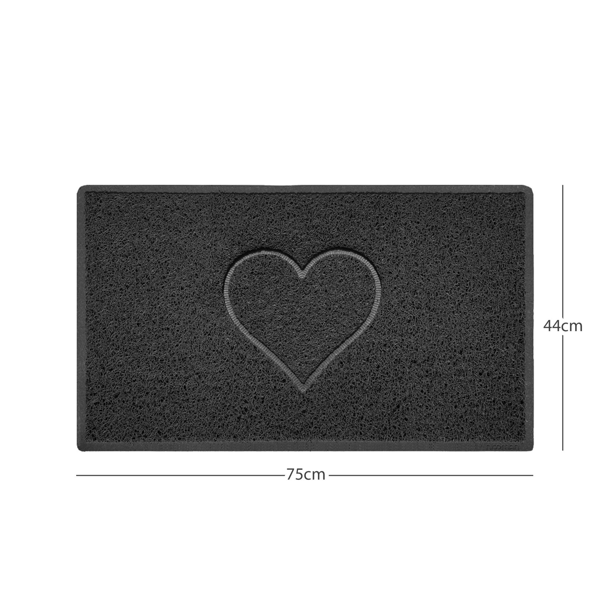 "Heart" Embossed Loofah Textured Spaghetti Door Mat - plants - express.com