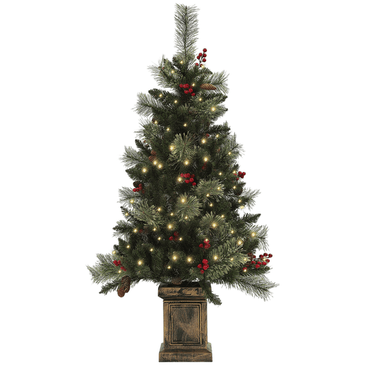 HOMCOM 1.2m Prelit Christmas Tree: 100 Warm White LEDs, 8 Modes - plants - express.com