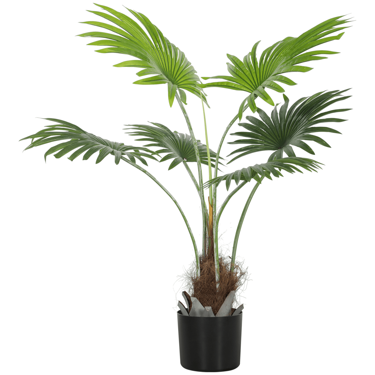 HOMCOM 145 cm Realistic Artificial Palm with Cement Base - Low Maintenance - plants - express.com