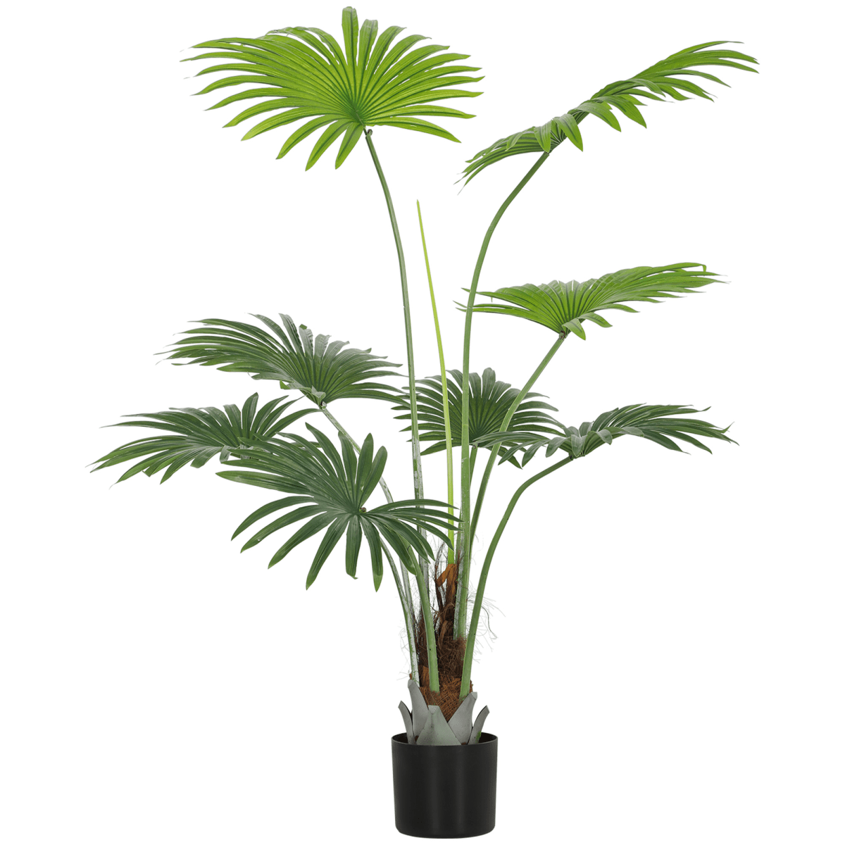 HOMCOM 145 cm Realistic Artificial Palm with Cement Base - Low Maintenance - plants - express.com