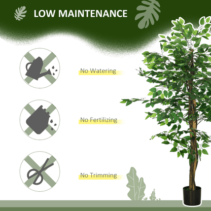 HOMCOM 150cm Artificial Tree Ficus for Indoor Outdoor Home Decor, Fake Tree - plants - express.com