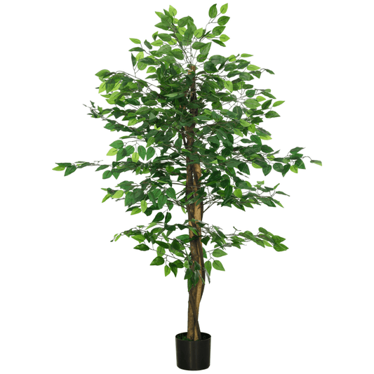 HOMCOM 150cm Artificial Tree Ficus for Indoor Outdoor Home Decor, Fake Tree - plants - express.com