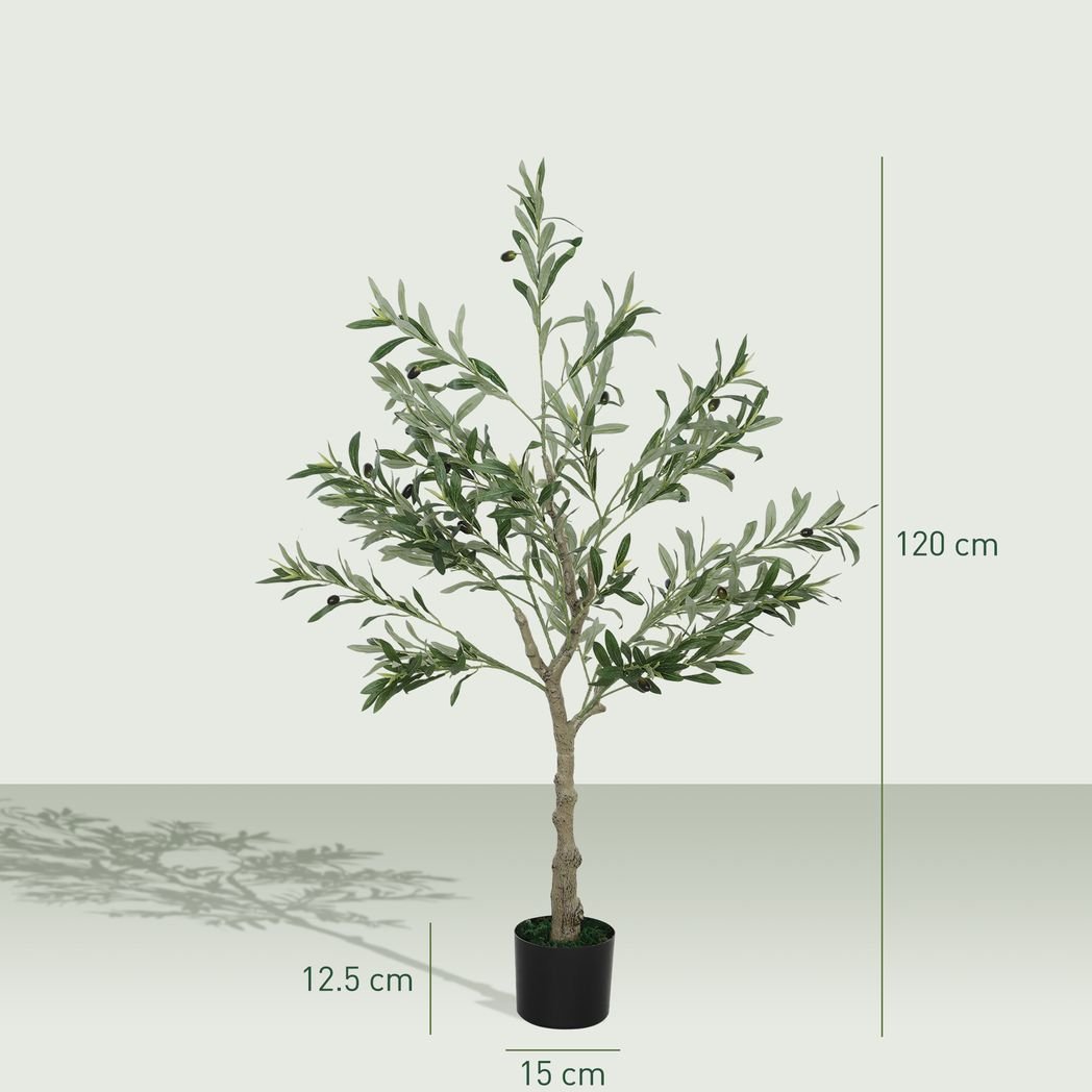 HOMCOM 2 - Pack Indoor Silk Olive Trees, Faux Potted, 120cm - plants - express.com