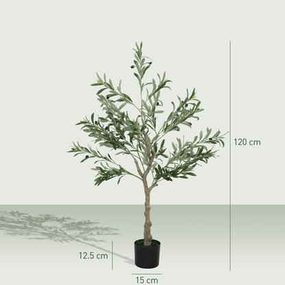 HOMCOM 2 - Pack Indoor Silk Olive Trees, Faux Potted, 120cm - plants - express.com
