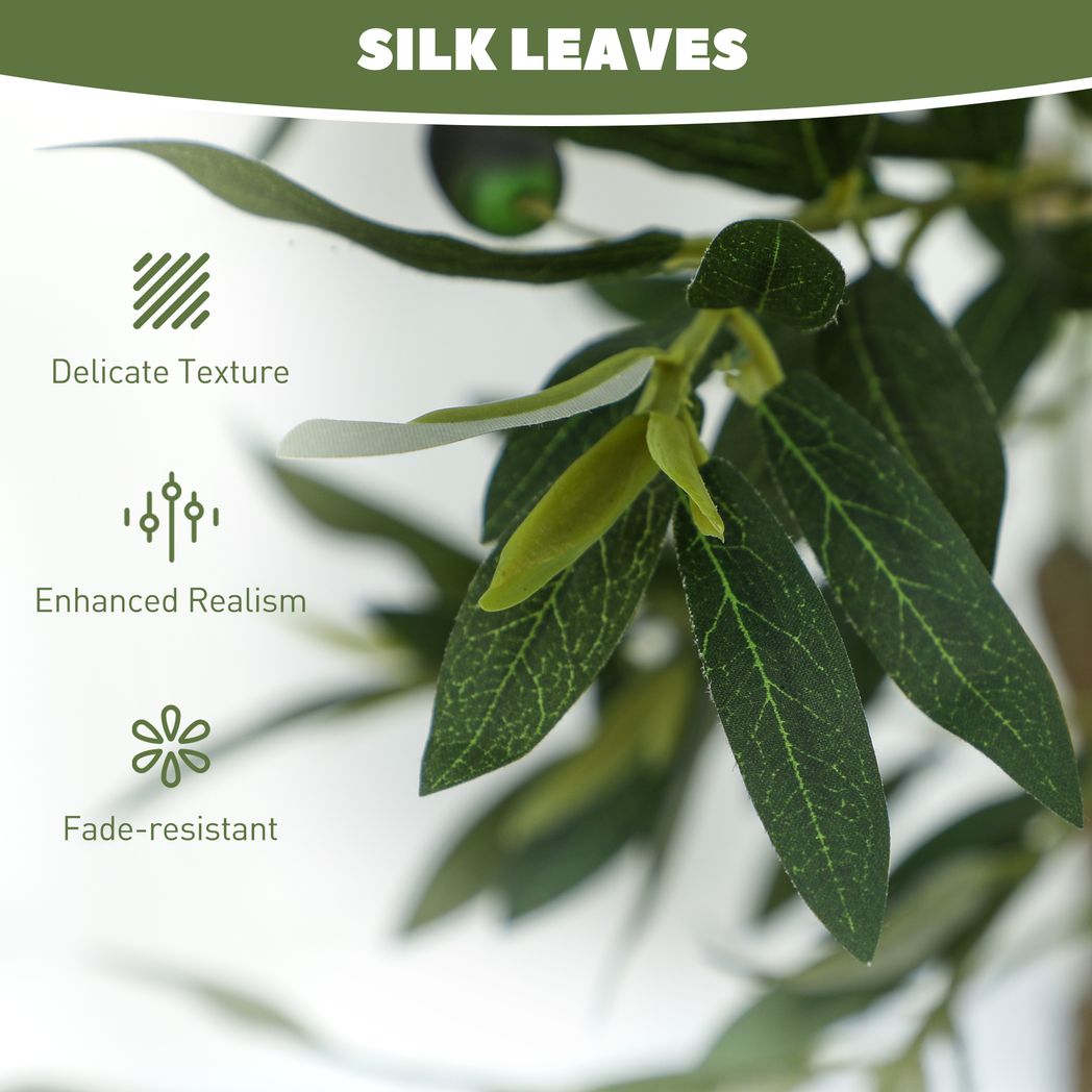 HOMCOM 2 - Pack Indoor Silk Olive Trees, Faux Potted, 120cm - plants - express.com