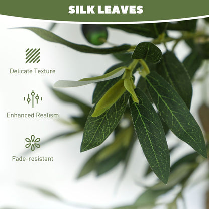HOMCOM 2 - Pack Indoor Silk Olive Trees, Faux Potted, 120cm - plants - express.com