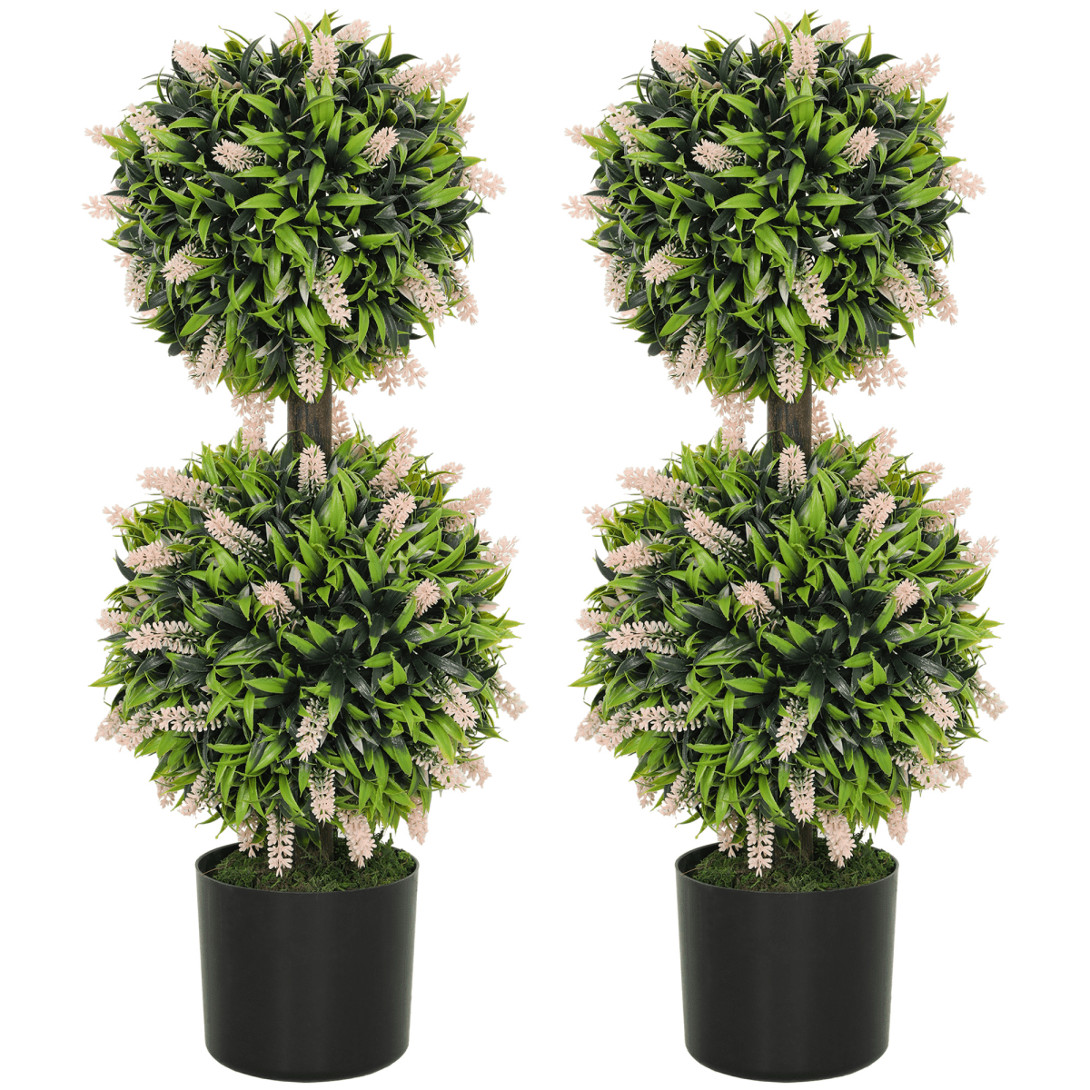 HOMCOM 2 - Pack Potted Artificial Lavender Plants - Realistic, Low - Maintenance - plants - express.com