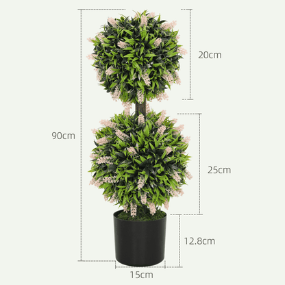 HOMCOM 2 - Pack Potted Artificial Lavender Plants - Realistic, Low - Maintenance - plants - express.com