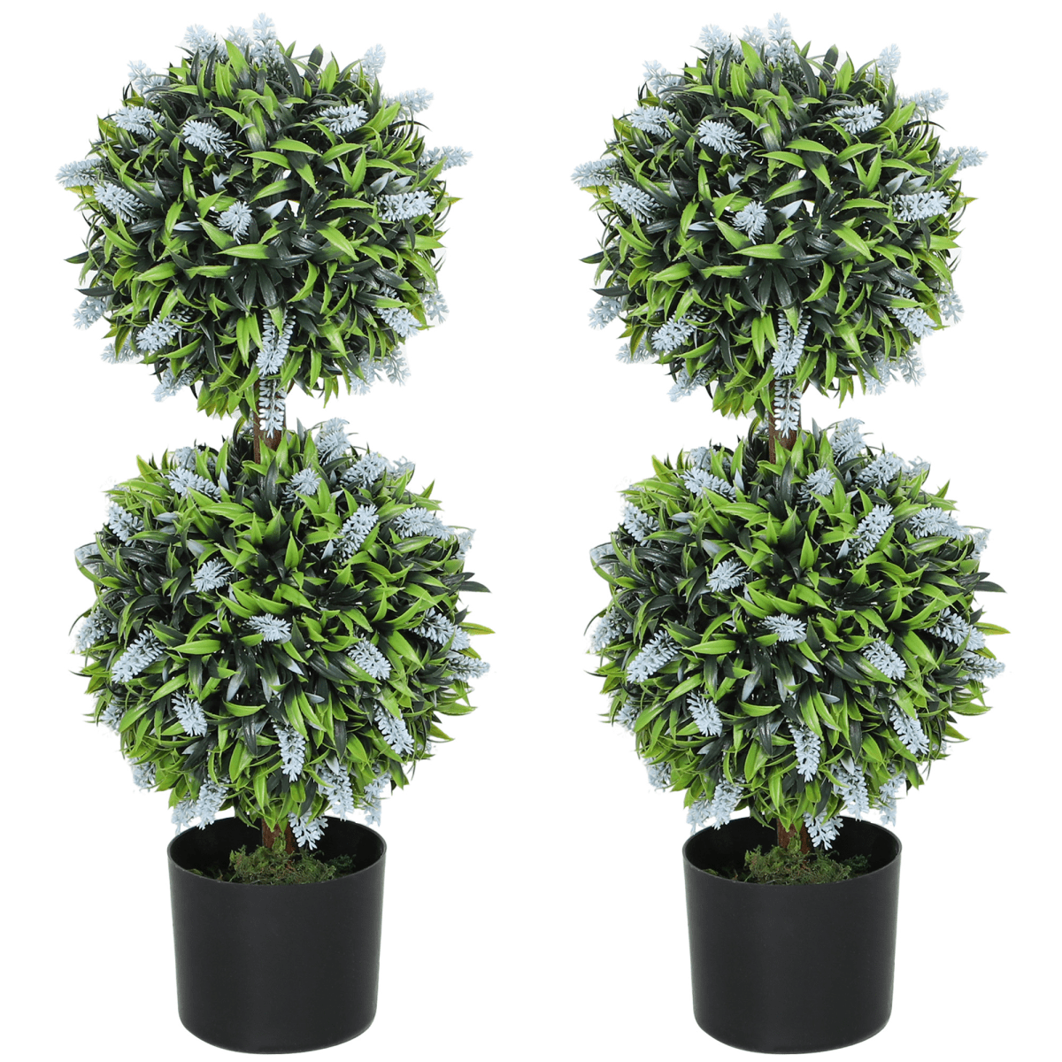 HOMCOM 2 - Pack Potted Artificial Lavender Plants - Realistic, Low - Maintenance - plants - express.com