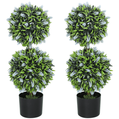 HOMCOM 2 - Pack Potted Artificial Lavender Plants - Realistic, Low - Maintenance - plants - express.com