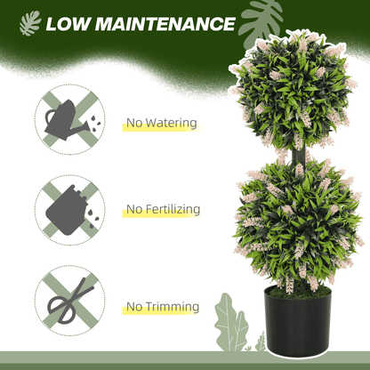 HOMCOM 2 - Pack Potted Artificial Lavender Plants - Realistic, Low - Maintenance - plants - express.com