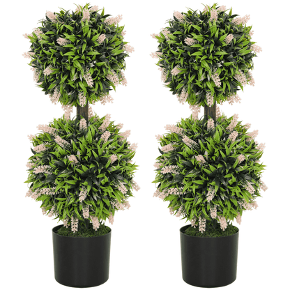 HOMCOM 2 - Pack Potted Artificial Lavender Plants - Realistic, Low - Maintenance - plants - express.com