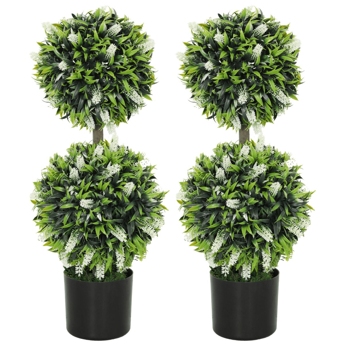 HOMCOM 2 - Pack Potted Artificial Lavender Plants - Realistic, Low - Maintenance - plants - express.com