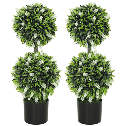 HOMCOM 2 - Pack Potted Artificial Lavender Plants - Realistic, Low - Maintenance - plants - express.com
