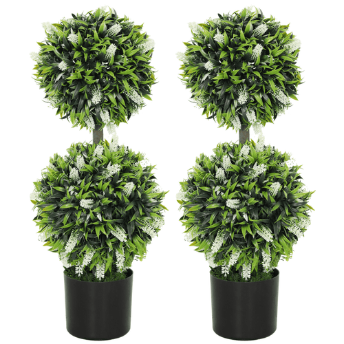 HOMCOM 2 - Pack Potted Artificial Lavender Plants - Realistic, Low - Maintenance - plants - express.com