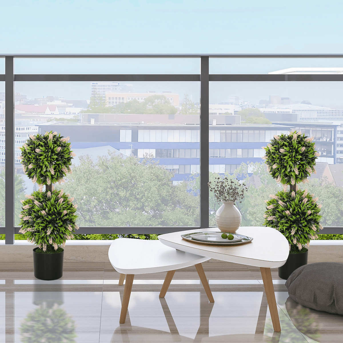 HOMCOM 2 - Pack Potted Artificial Lavender Plants - Realistic, Low - Maintenance - plants - express.com