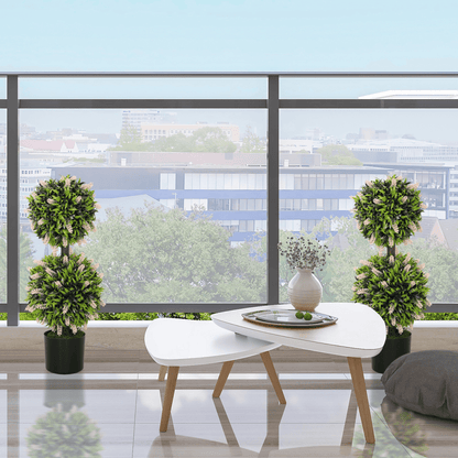 HOMCOM 2 - Pack Potted Artificial Lavender Plants - Realistic, Low - Maintenance - plants - express.com