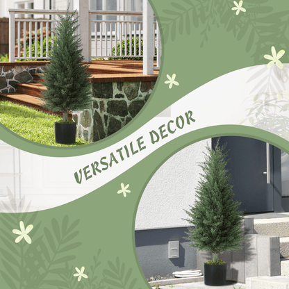 HOMCOM 2 - Pack Realistic Cypress Artificial Plants with Faux Moss - plants - express.com