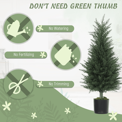 HOMCOM 2 - Pack Realistic Cypress Artificial Plants with Faux Moss - plants - express.com