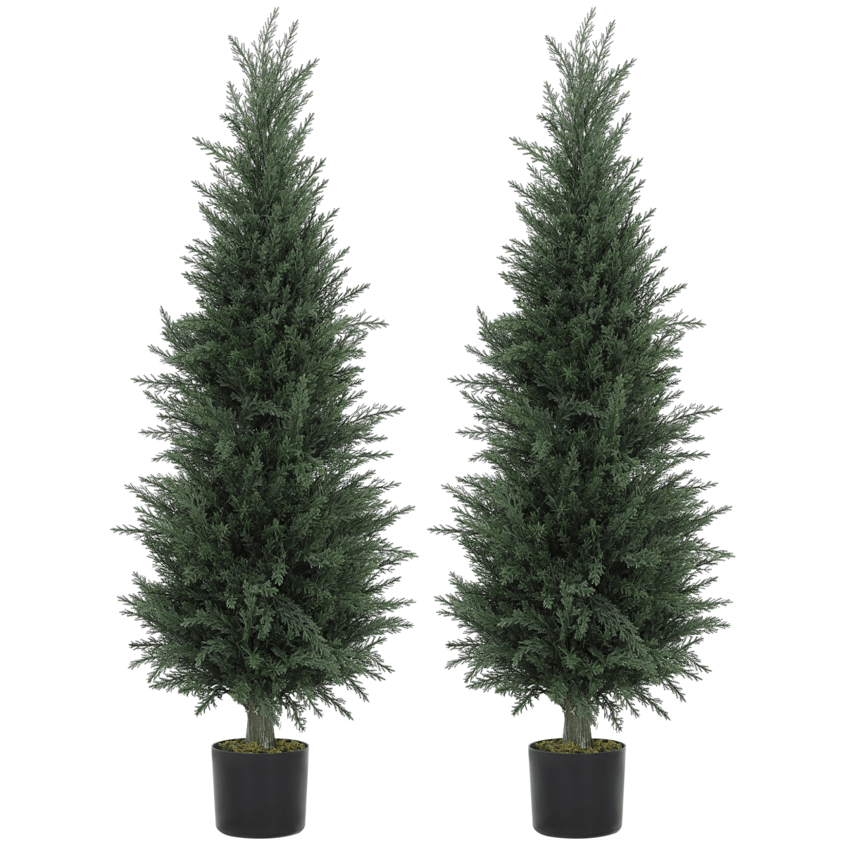 HOMCOM 2 - Pack Realistic Cypress Artificial Plants with Faux Moss - plants - express.com