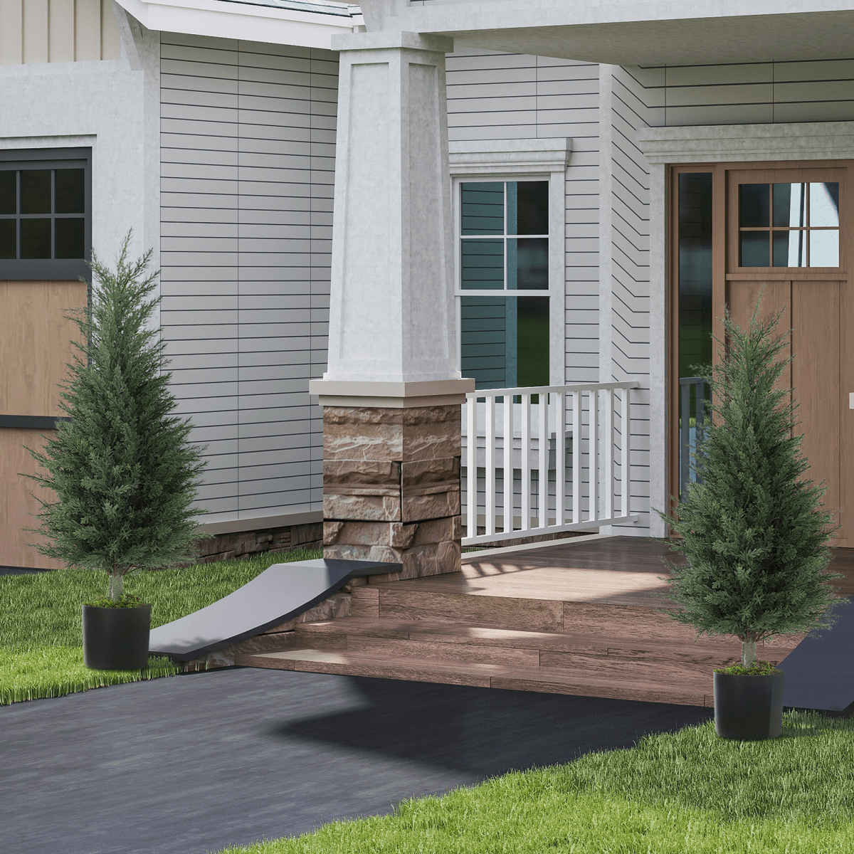 HOMCOM 2 - Pack Realistic Cypress Artificial Plants with Faux Moss - plants - express.com