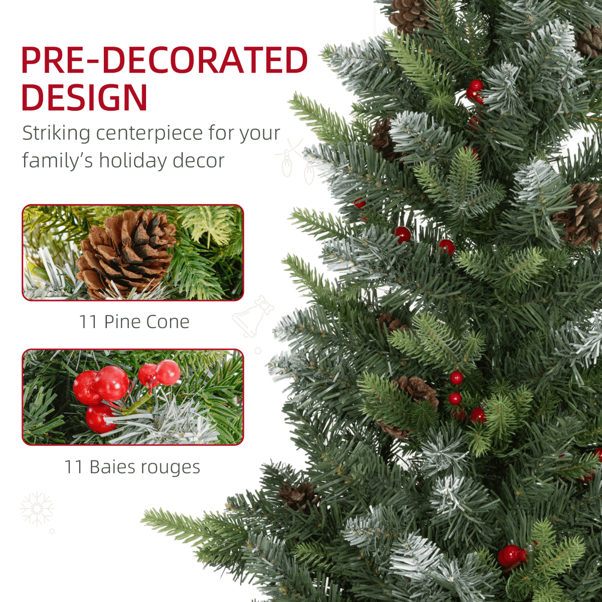 HOMCOM 2 Pieces 2' Prelit Artificial Tabletop Christmas Trees, LED Display - plants - express.com
