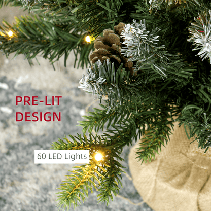 HOMCOM 2 Pieces 2' Prelit Artificial Tabletop Christmas Trees, LED Display - plants - express.com