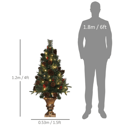HOMCOM 4ft Artificial Christmas Tree with 60 Warm White LED Lights - plants - express.com