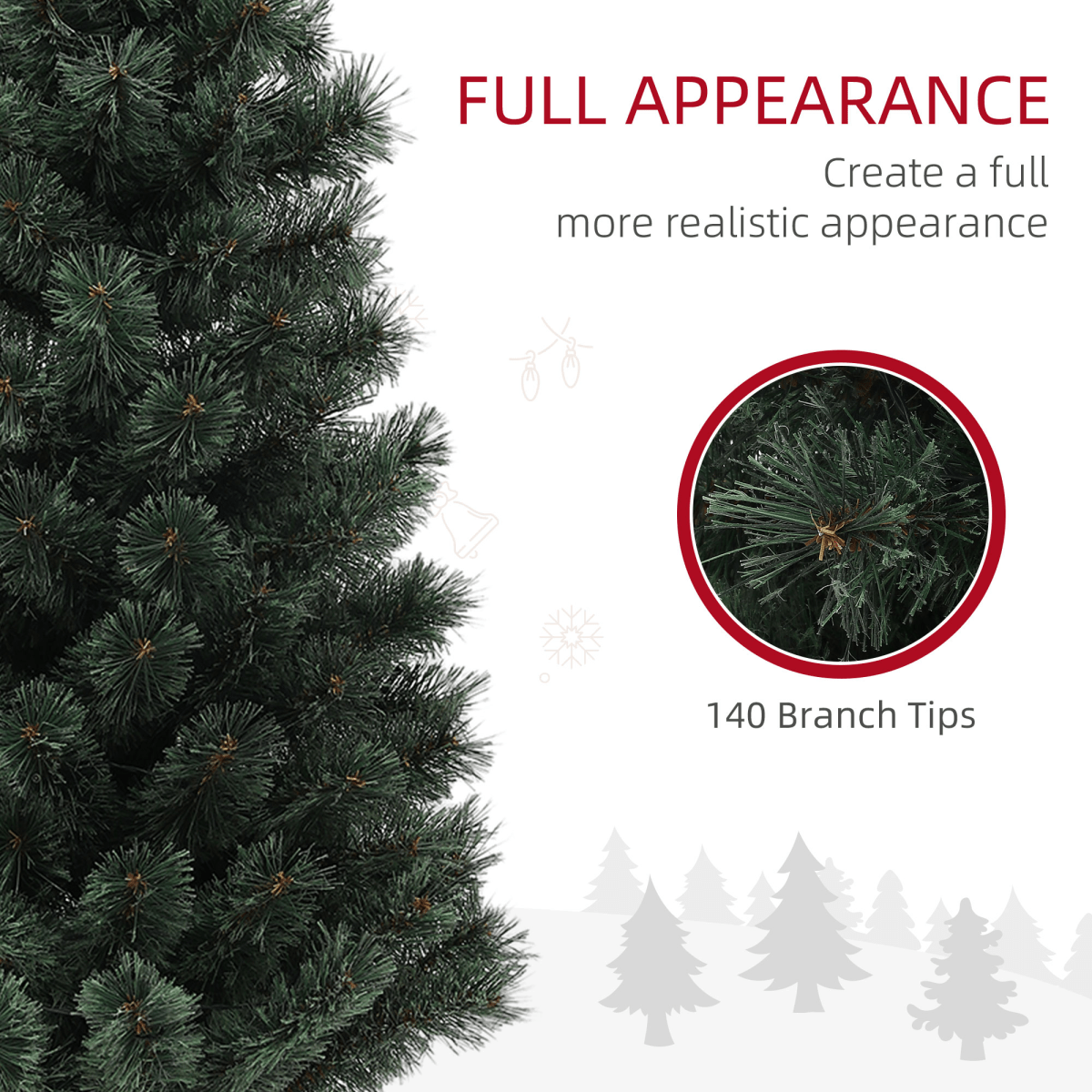 HOMCOM 4ft Artificial Christmas Tree with 80 Warm White LED Lights & Remote - plants - express.com