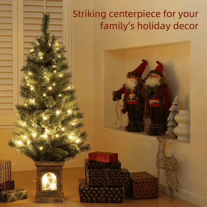 HOMCOM 4ft Artificial Christmas Tree with 80 Warm White LED Lights & Remote - plants - express.com