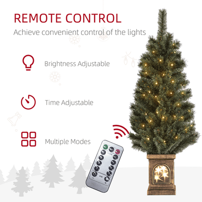 HOMCOM 4ft Artificial Christmas Tree with 80 Warm White LED Lights & Remote - plants - express.com