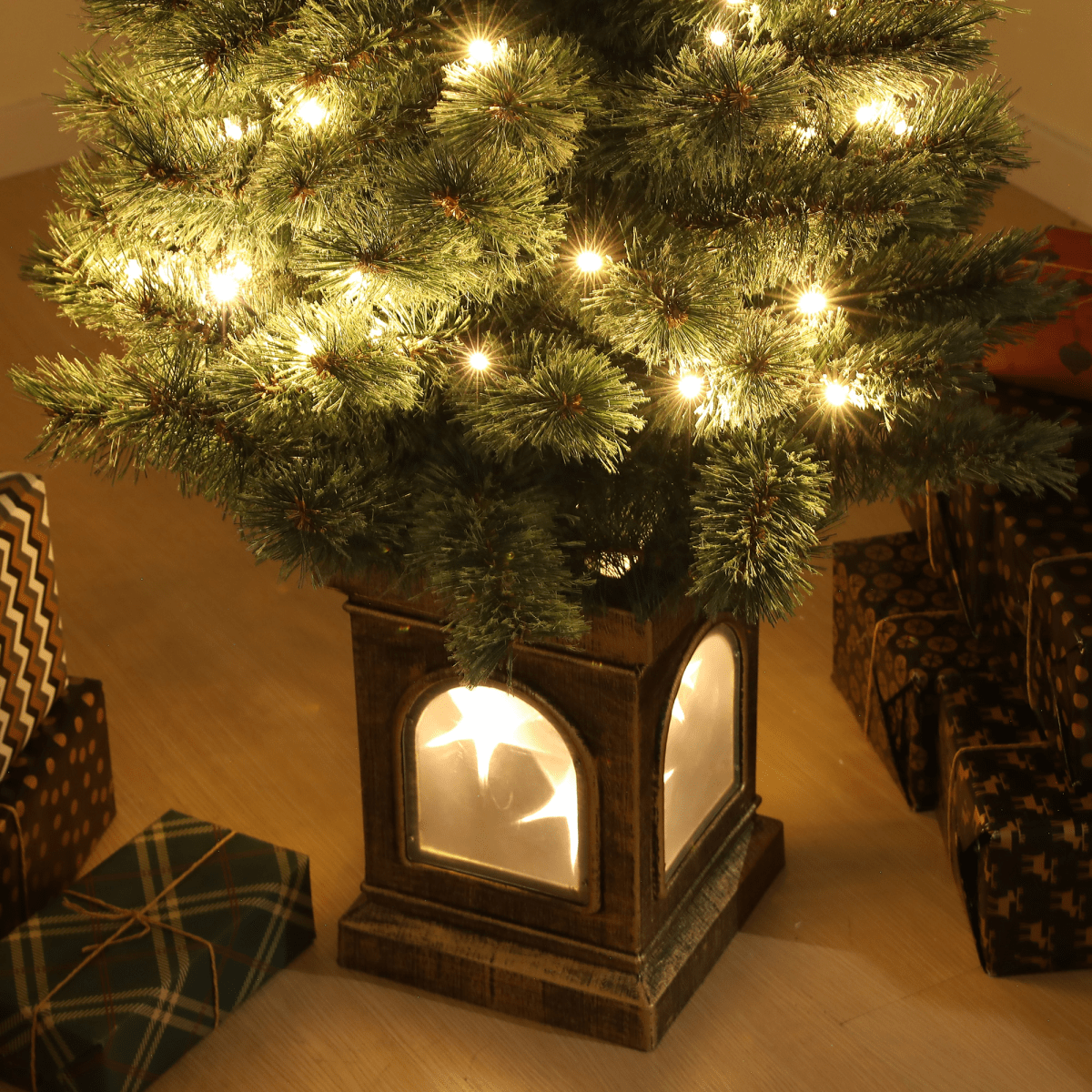 HOMCOM 4ft Artificial Christmas Tree with 80 Warm White LED Lights & Remote - plants - express.com