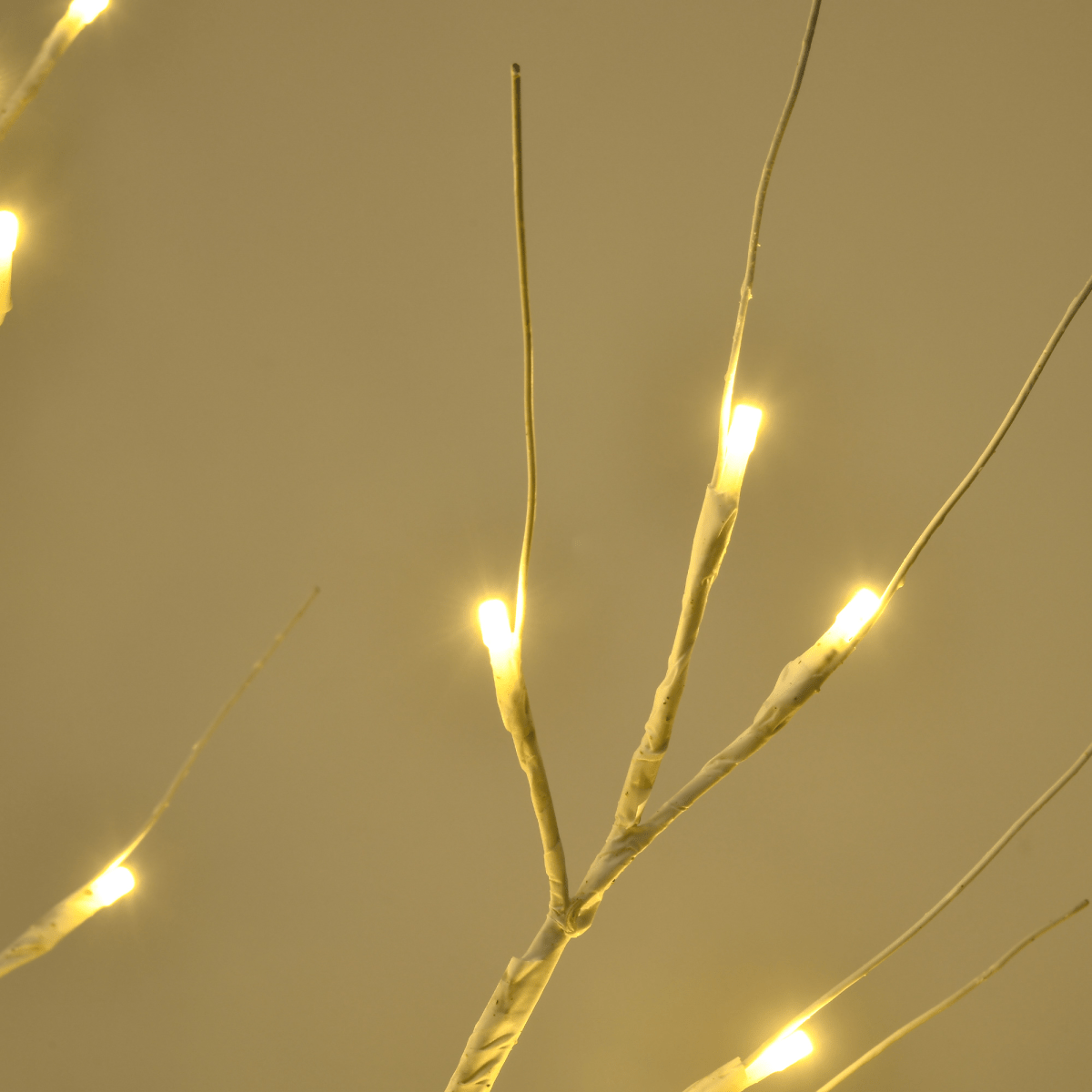 HOMCOM 4ft Artificial White Birch Tree Light 72 Warm White Pre - Lit LED Light - plants - express.com
