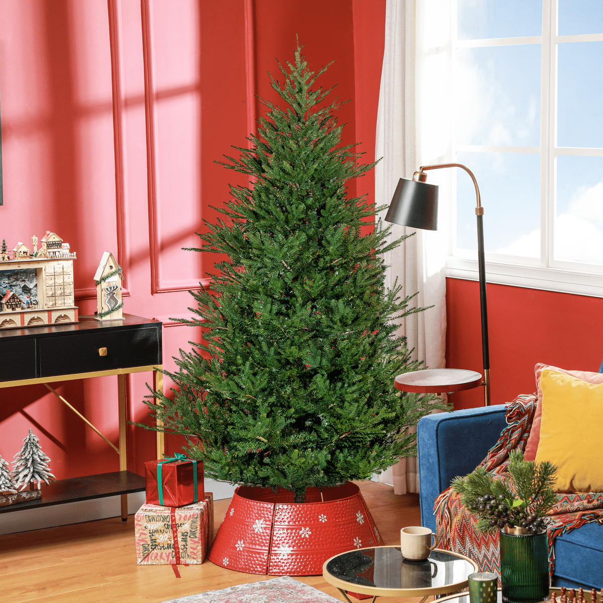 HOMCOM 5 - Foot Realistic Hinged - Branch Christmas Tree with Metal Base - plants - express.com
