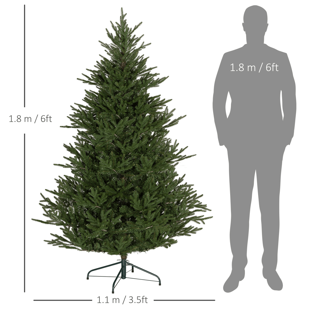 HOMCOM 5 - Foot Realistic Hinged - Branch Christmas Tree with Metal Base - plants - express.com