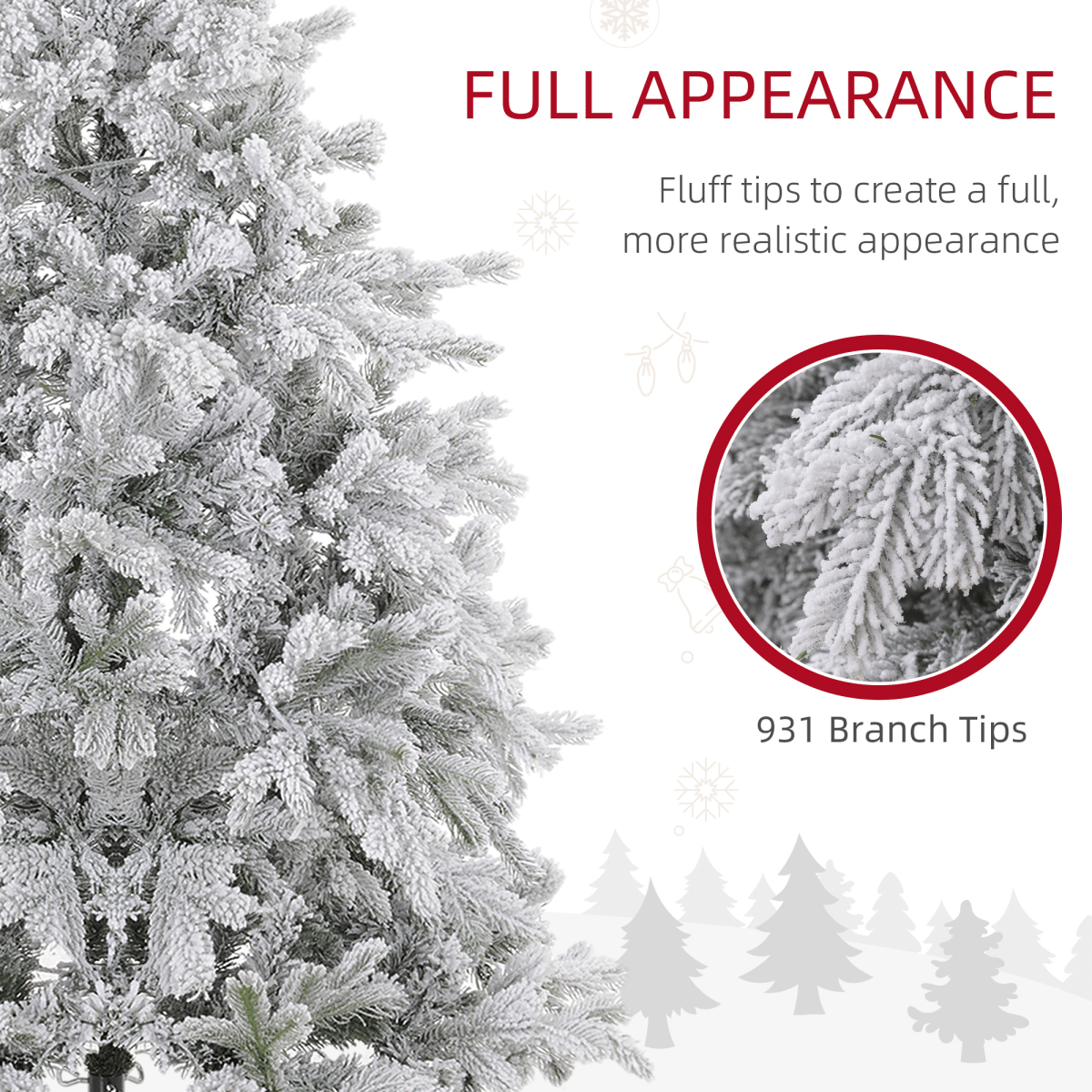 HOMCOM 5 Ft Artificial Christmas Tree with Snowy Branches & Warm LED Lights - plants - express.com