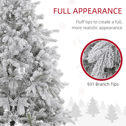 HOMCOM 5 Ft Artificial Christmas Tree with Snowy Branches & Warm LED Lights - plants - express.com