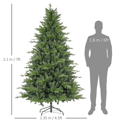 HOMCOM 5ft Artificial Christmas Tree with Metal Base and Hinged Branches - plants - express.com