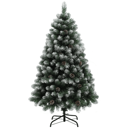 HOMCOM 5ft Artificial Pine Christmas Tree with Pinecones & Steel Base - plants - express.com