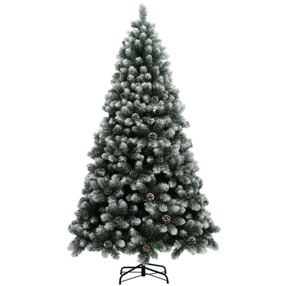 HOMCOM 5ft Artificial Pine Christmas Tree with Pinecones & Steel Base - plants - express.com