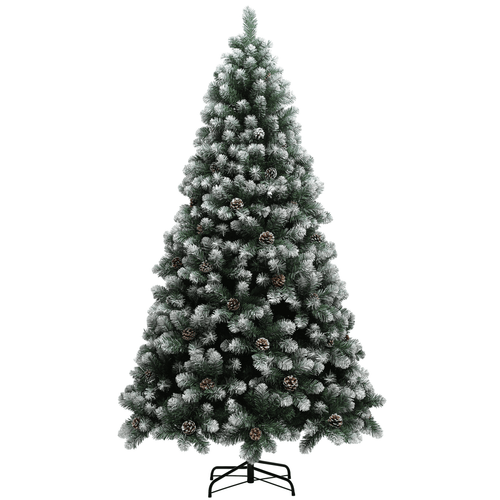 HOMCOM 5ft Artificial Pine Christmas Tree with Pinecones & Steel Base - plants - express.com