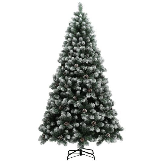HOMCOM 5ft Artificial Pine Christmas Tree with Pinecones & Steel Base - plants - express.com