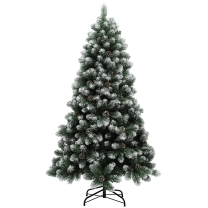 HOMCOM 5ft Artificial Pine Christmas Tree with Pinecones & Steel Base - plants - express.com